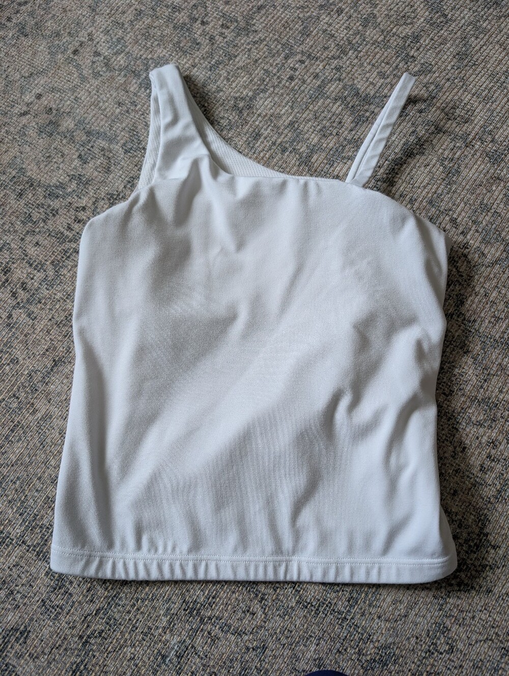 Athleta Girl White One-Shoulder Tank Top